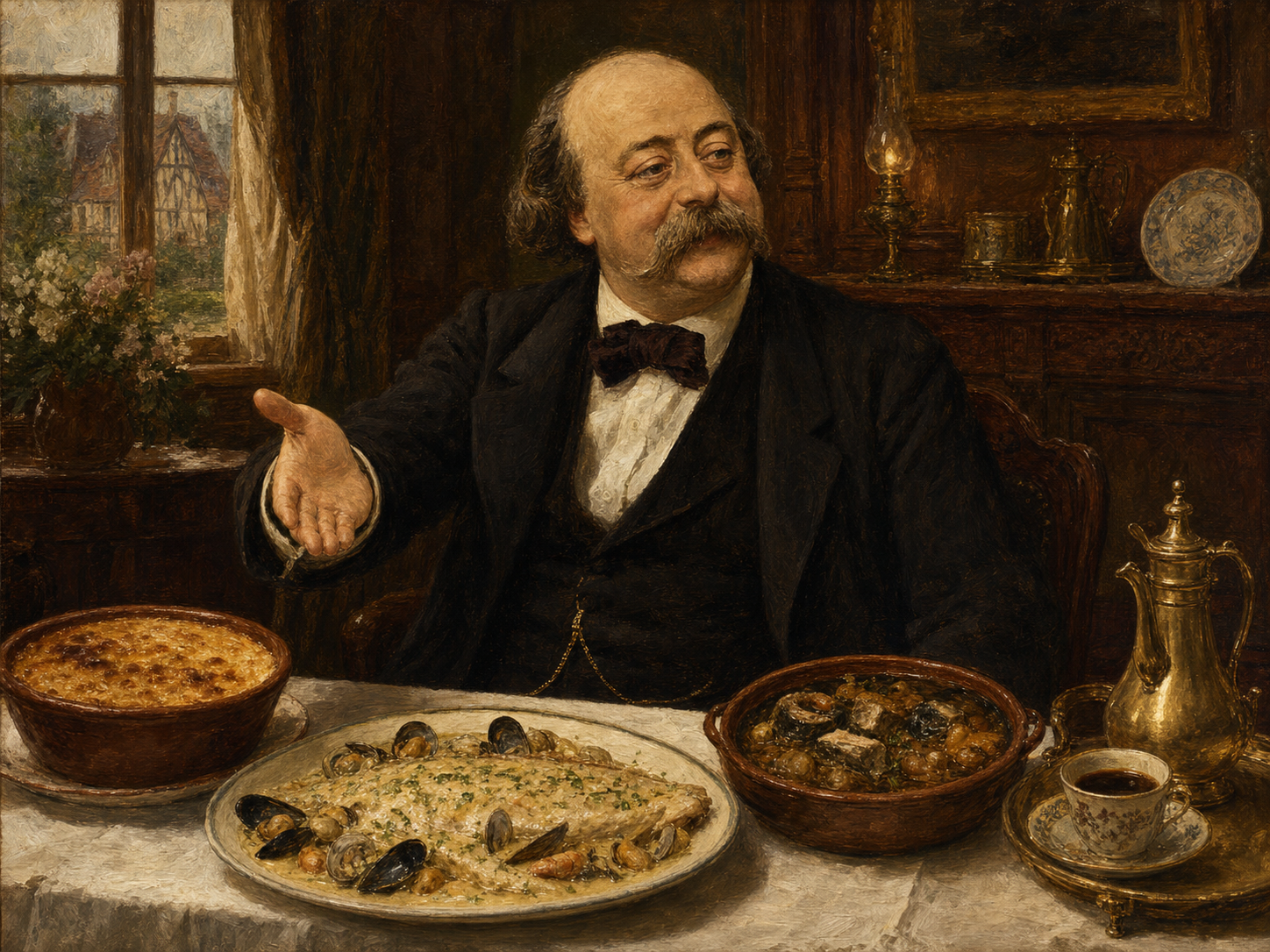 Gustave Flaubert at the table