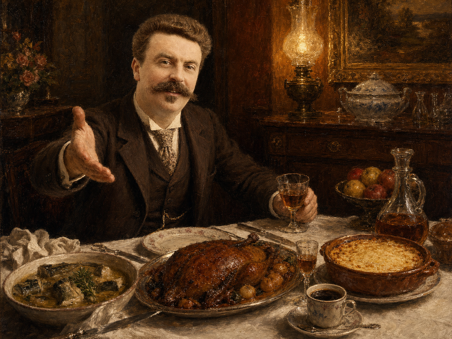 Guy de Maupassant à table