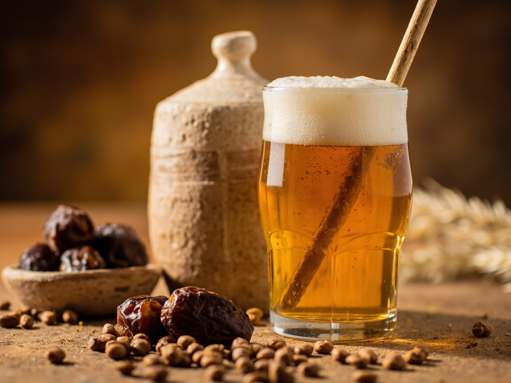 Sikaru, barley beer with a straw