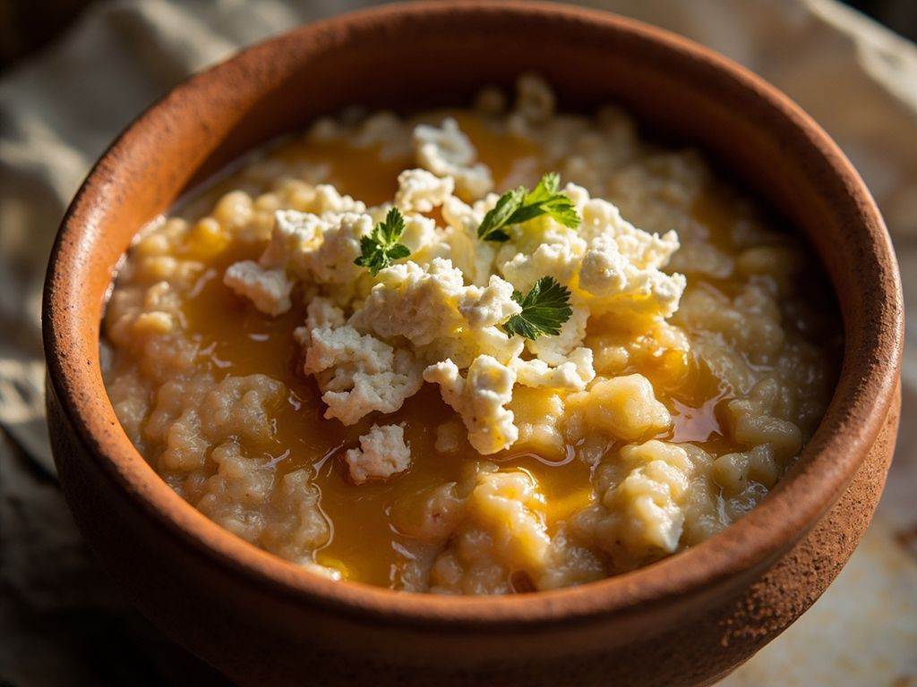 Puls Punica, la bouillie punique au miel et au fromage