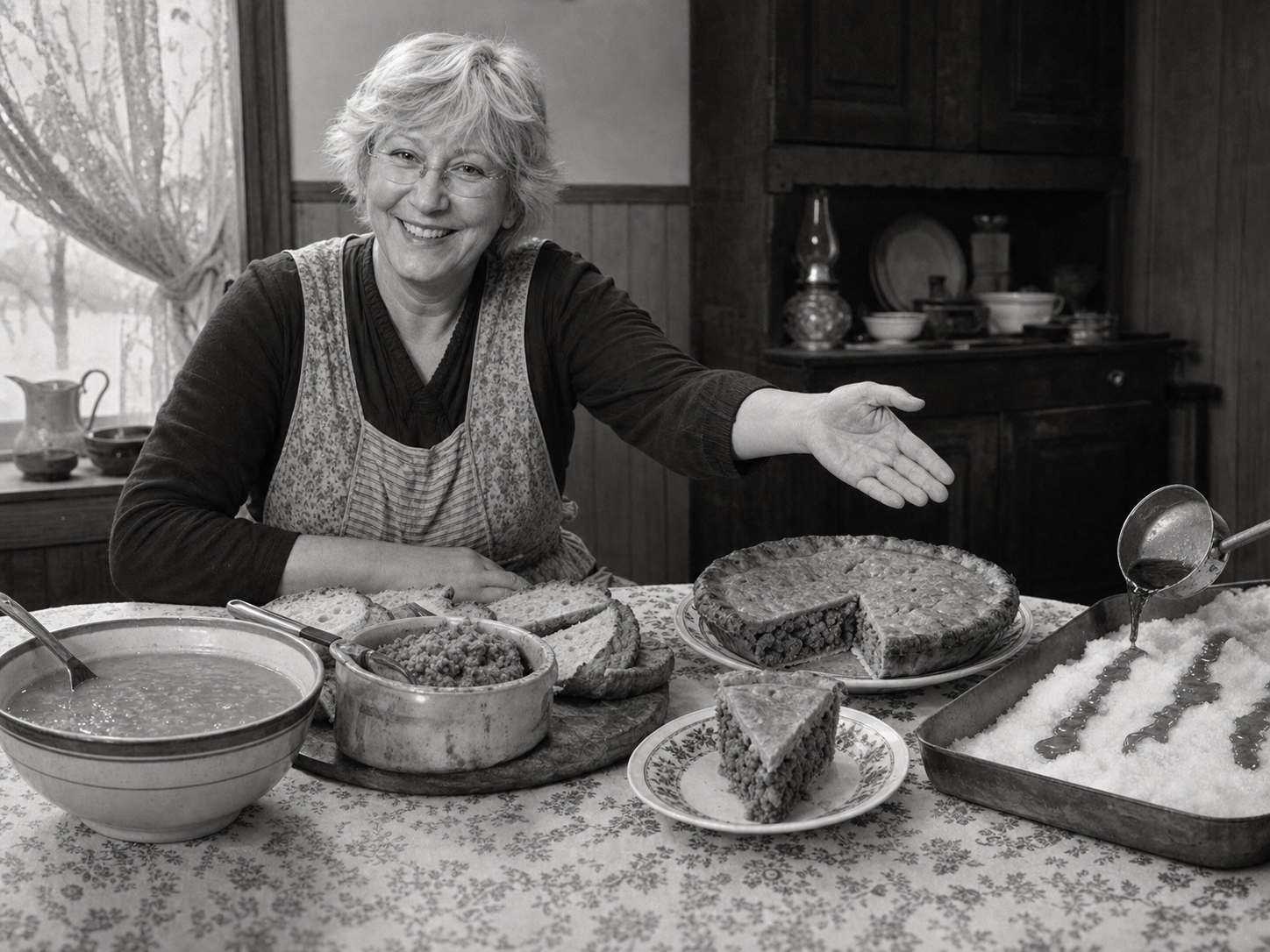 Hélène Dorion at the table