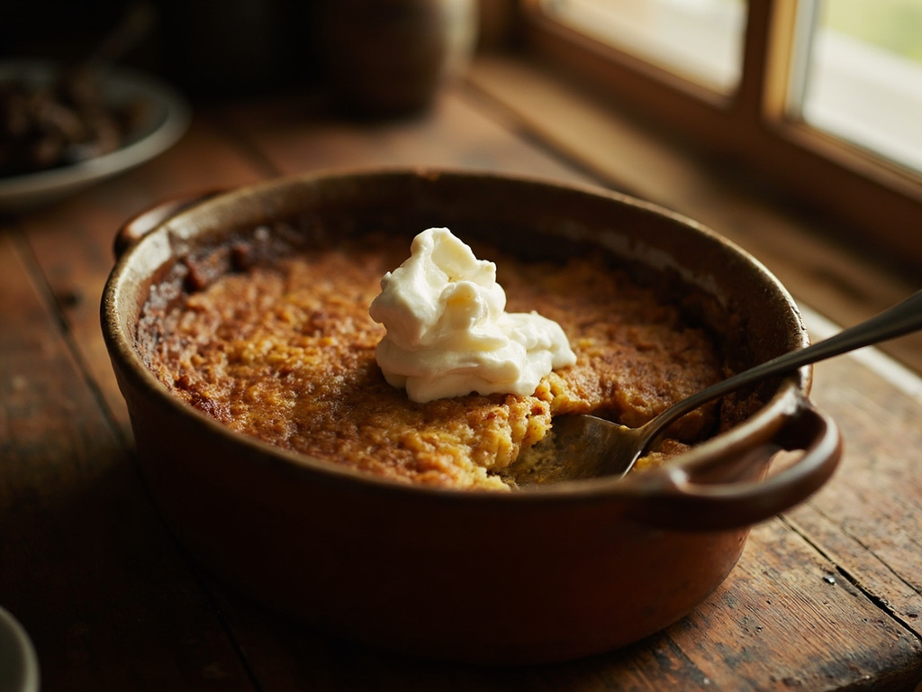 Indian Pudding (Cornmeal-Molasses Pudding)