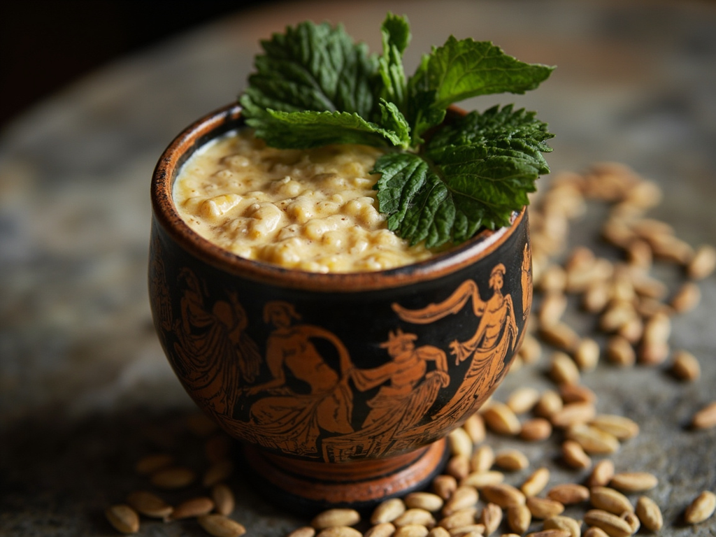 Kykeon — Barley, Cheese and Mint Drink