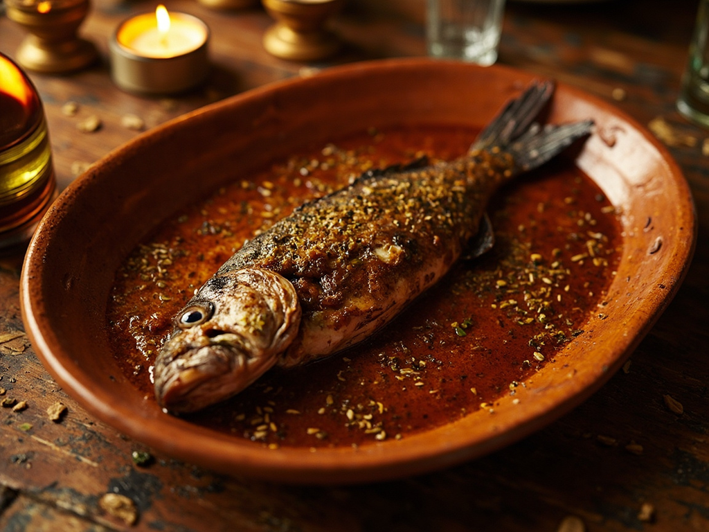 Sea Bass with Garum, Coriander and Cumin