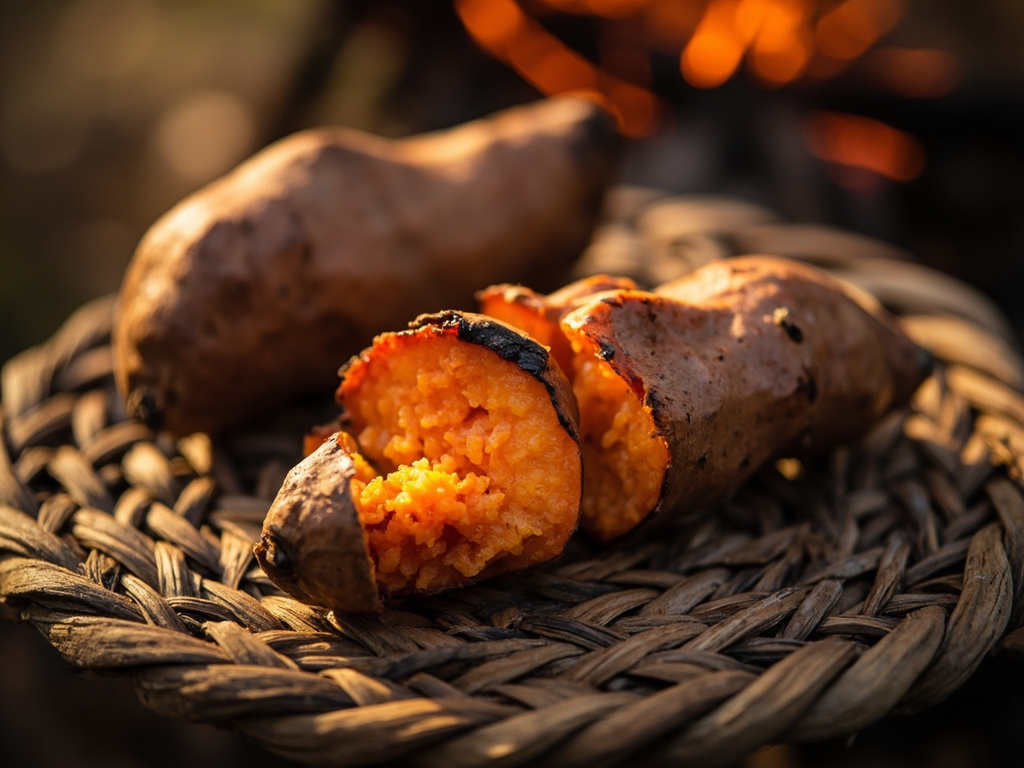 Kumara rōhi (kumara rôtie au feu)