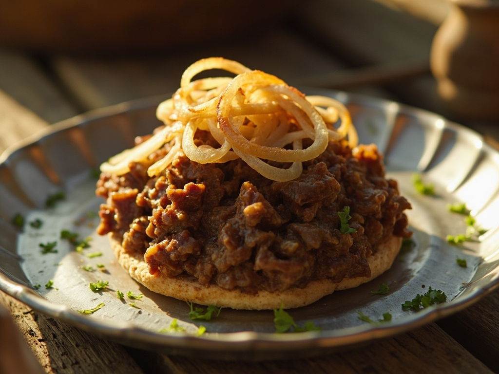 Canned Beef Hash on Excavation Biscuit