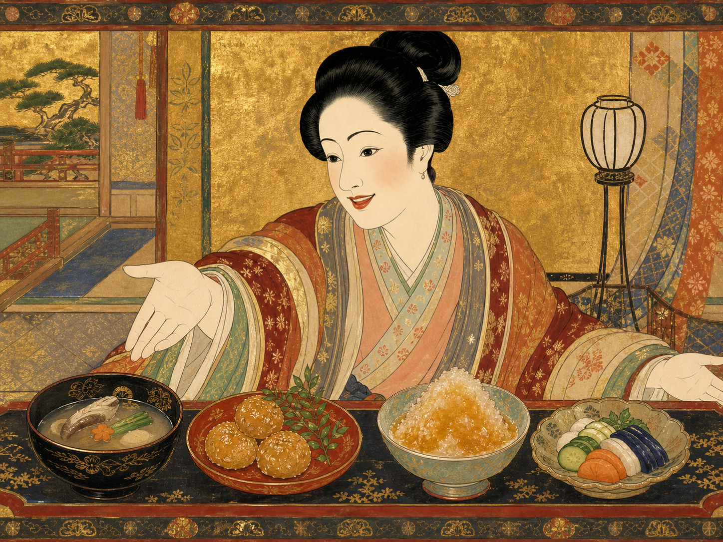 Empress Teishi at the table