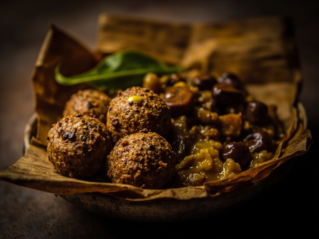 Litti chokha (boules de blé farcies au sattu, écrasé de légumes braisés)