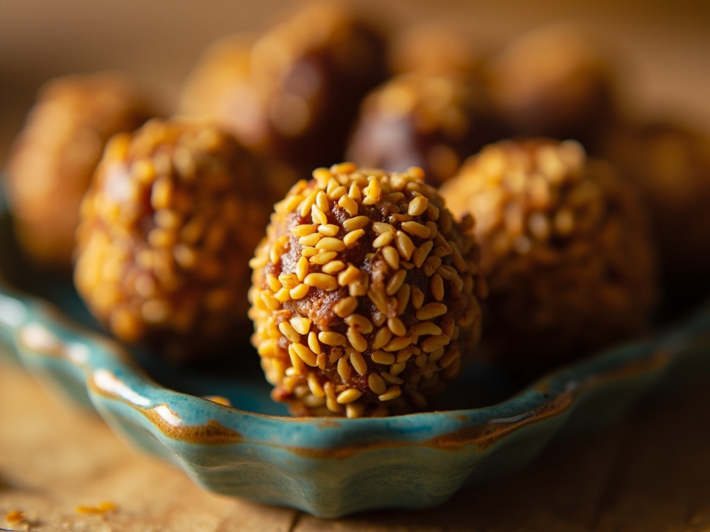 Boulettes de dattes au miel et sésame