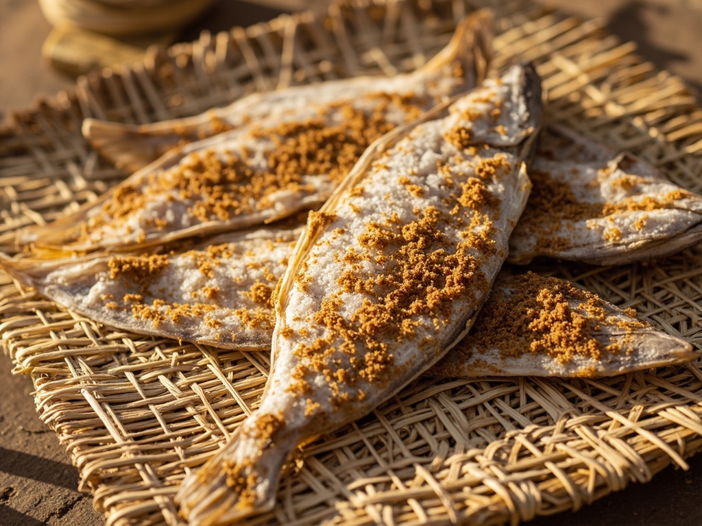 Poisson du Nil séché et salé du Delta