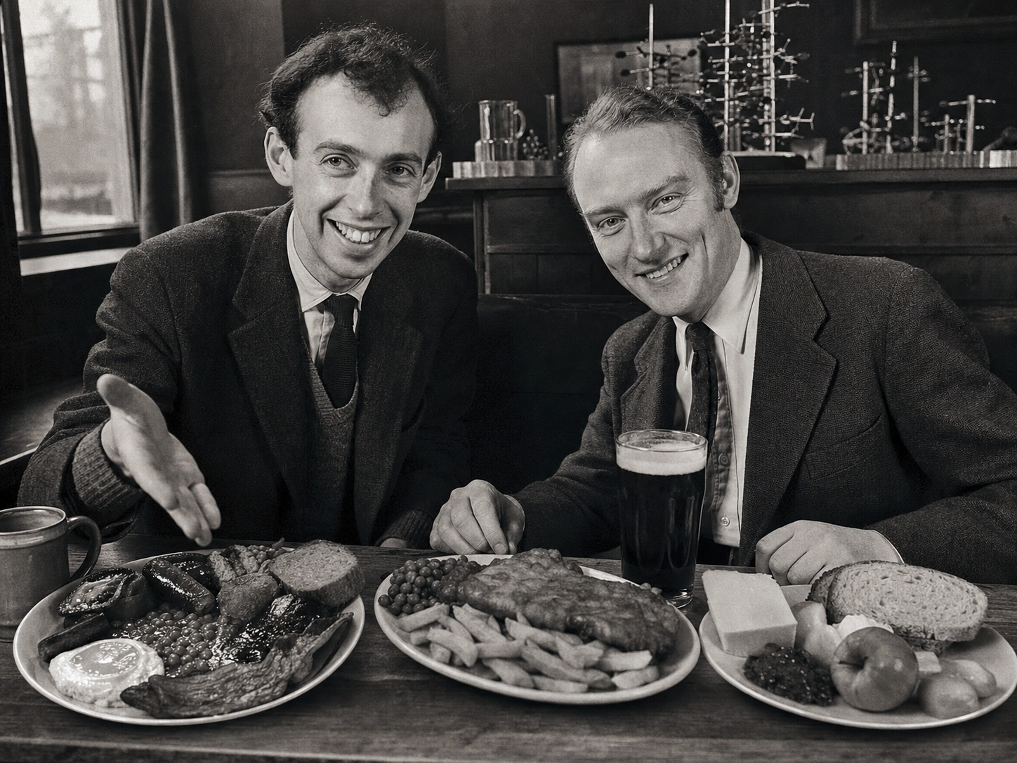 James Watson & Francis Crick at the table