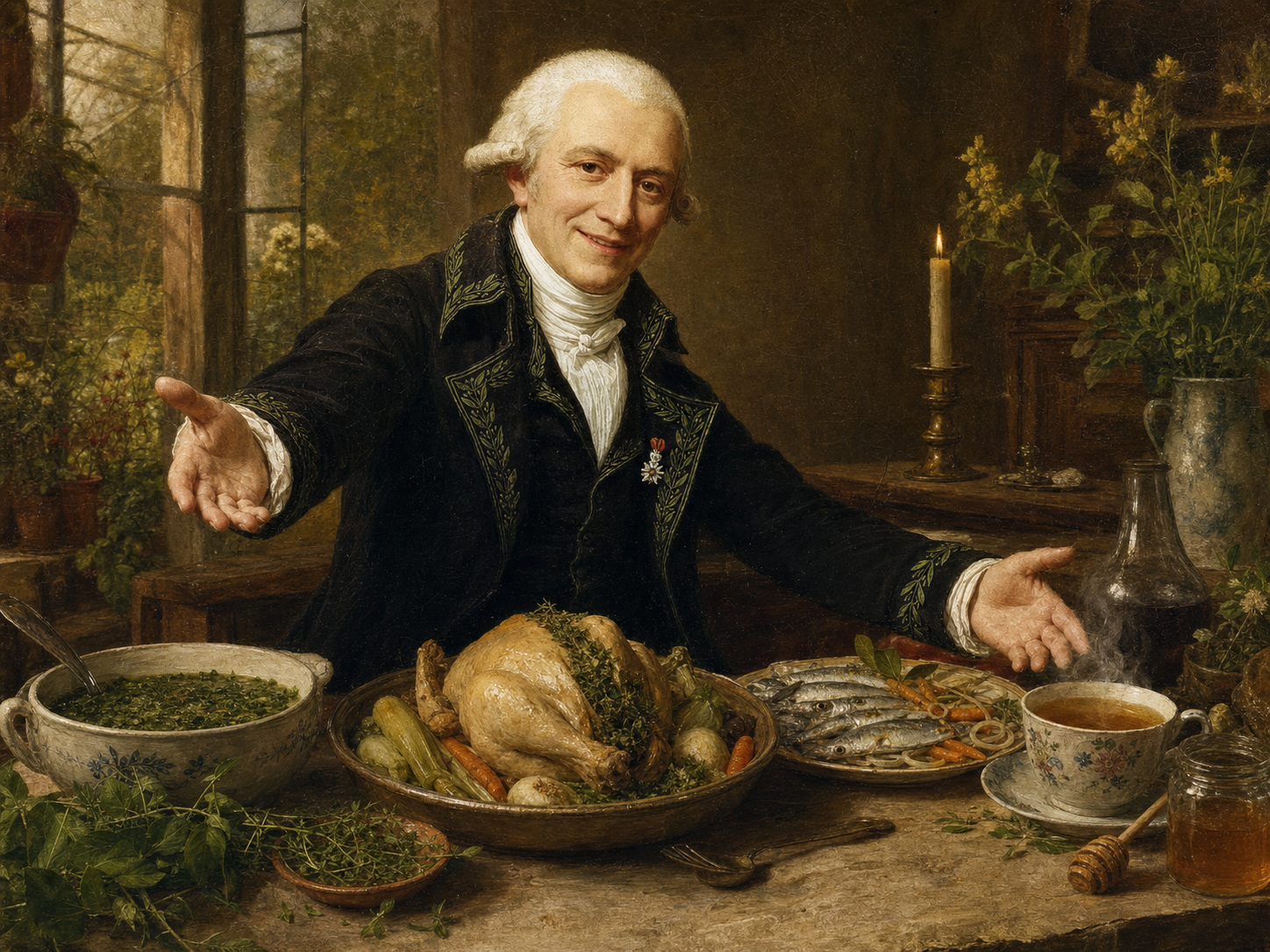 Jean-Baptiste Lamarck at the table