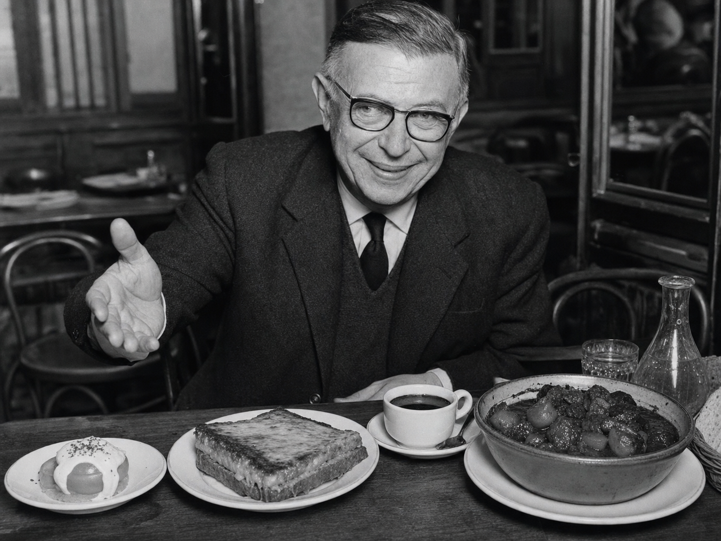Jean-Paul Sartre à table