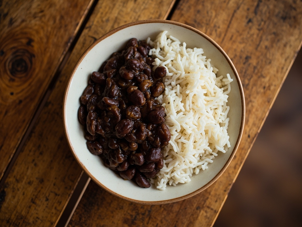 Arroz com feijão (riz et haricots noirs)