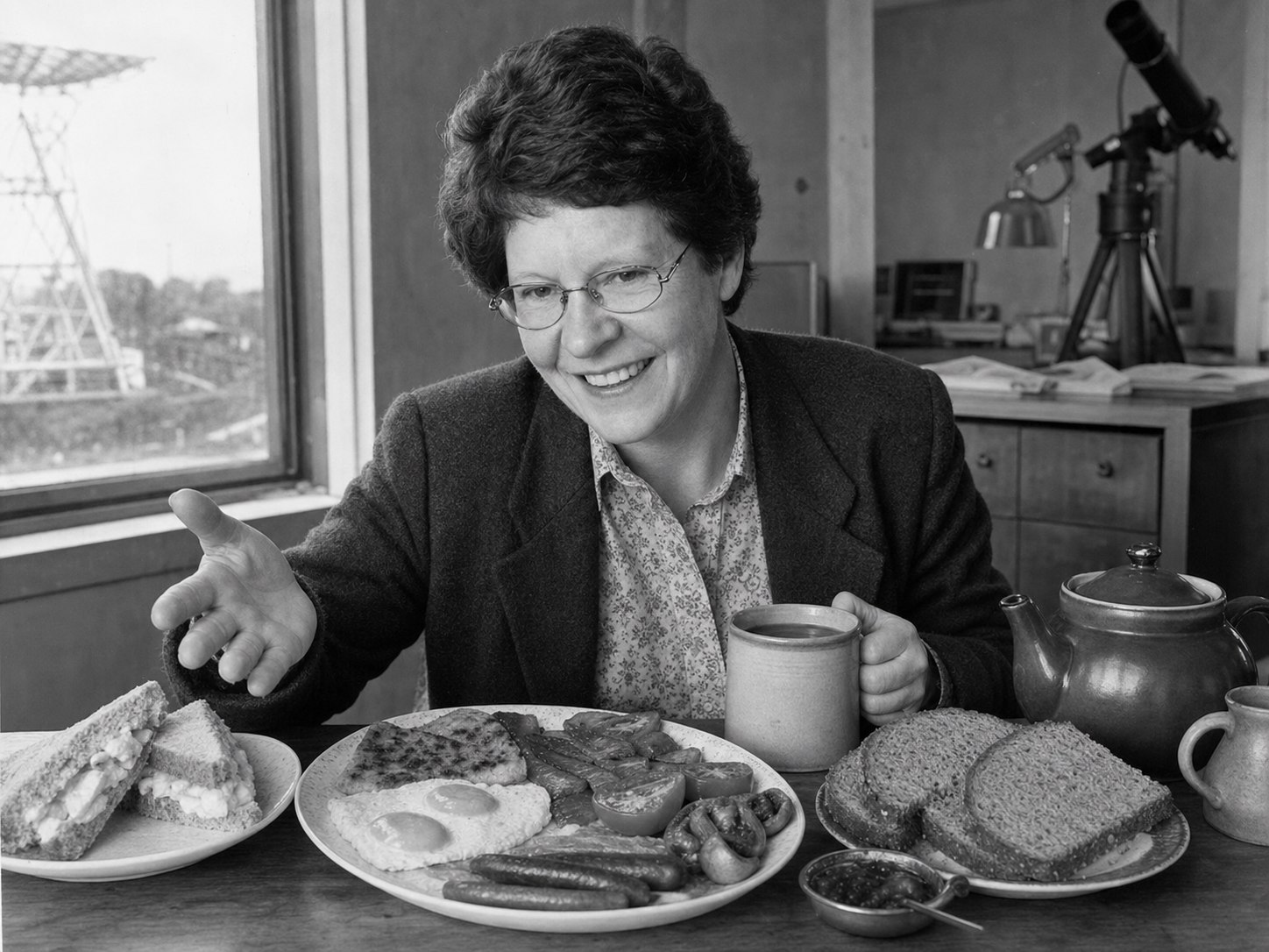 Jocelyn Bell Burnell at the table