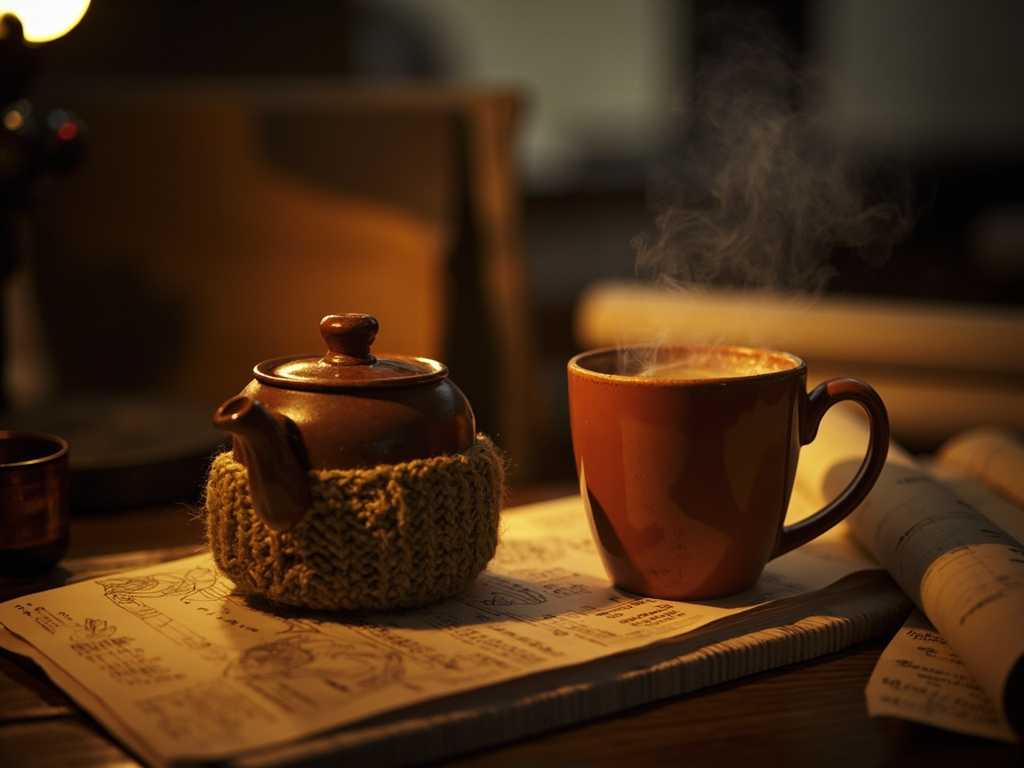 The 'brew' — strong black tea with milk for observatory nights