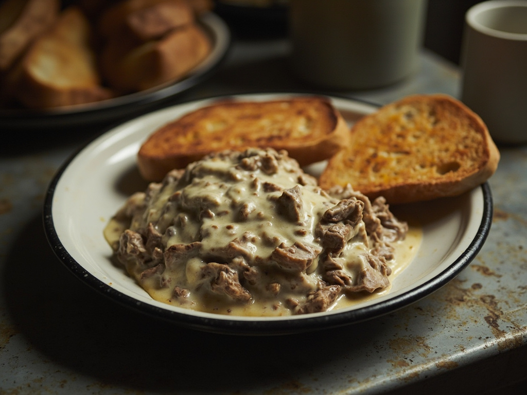 « S.O.S. » — bœuf séché à la crème sur toast
