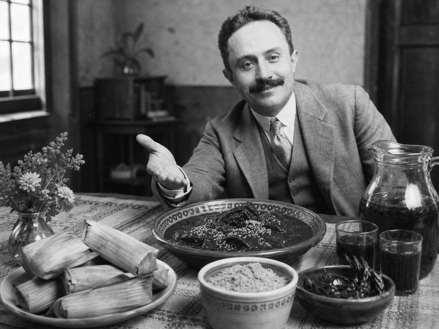 José Vasconcelos at the table