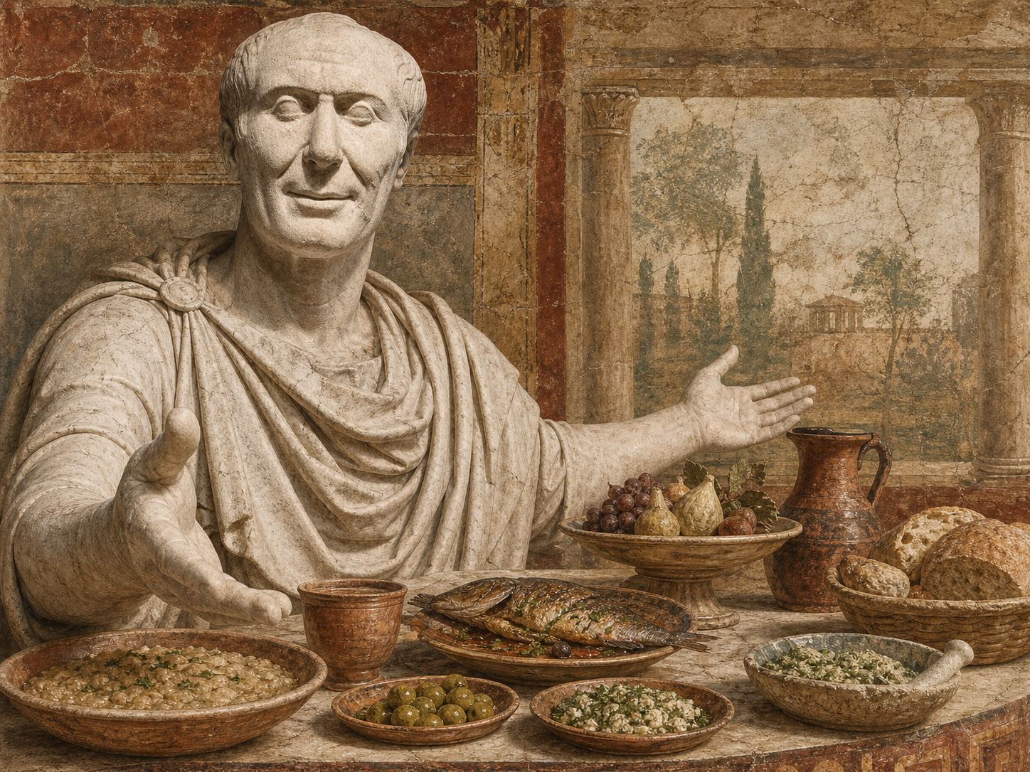 Julius Caesar at the table