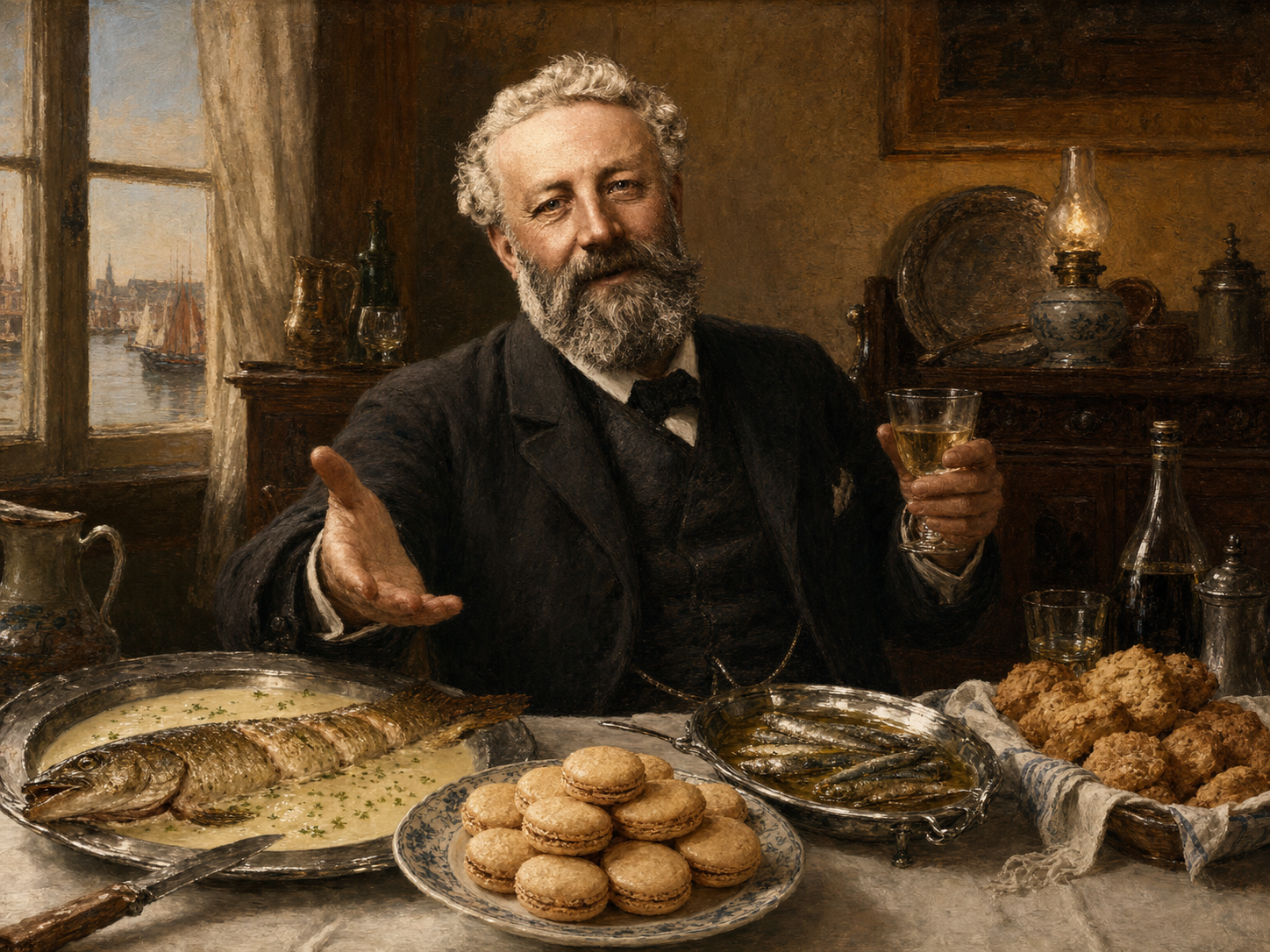 Jules Verne at the table