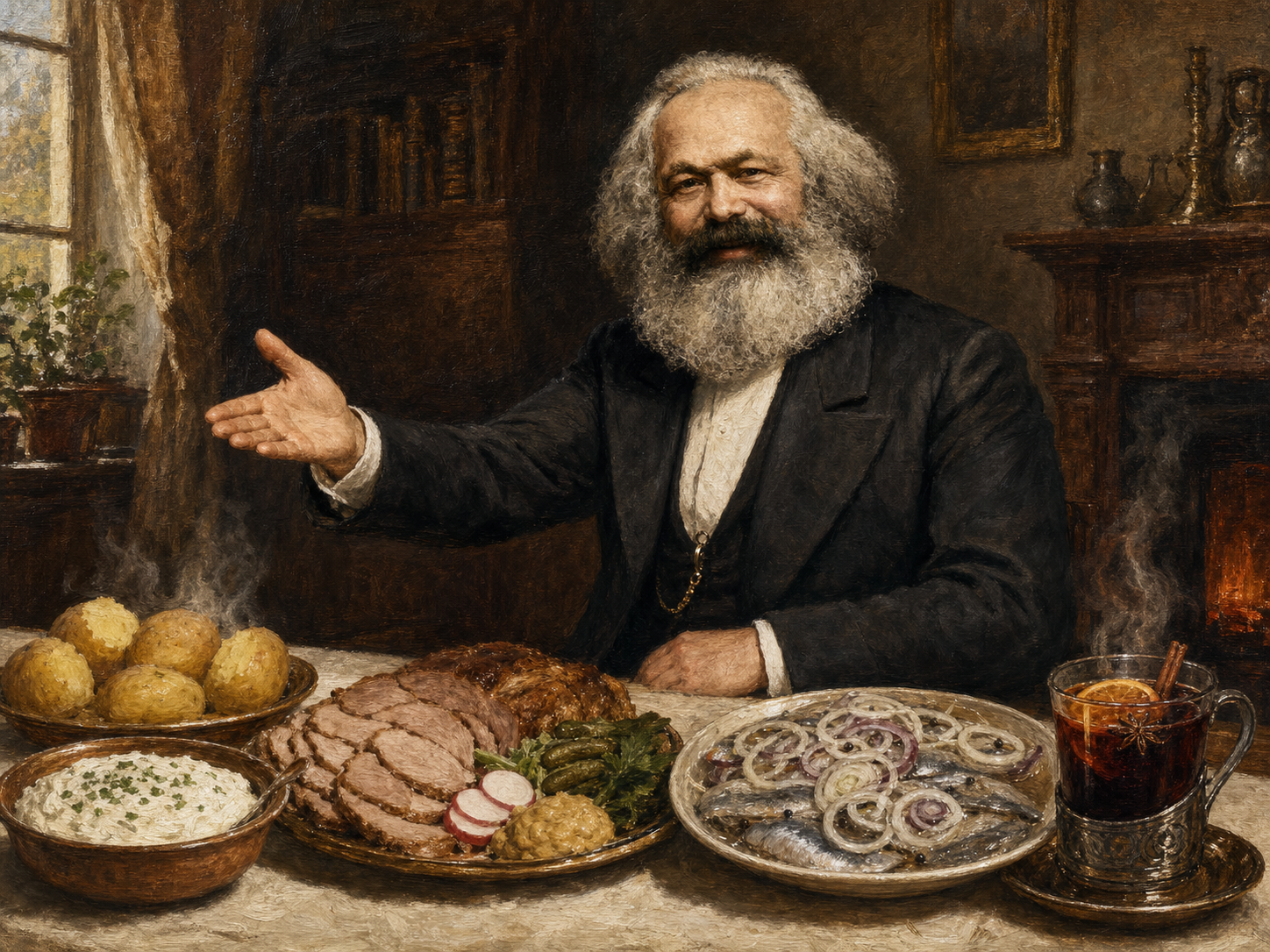 Karl Marx at the table