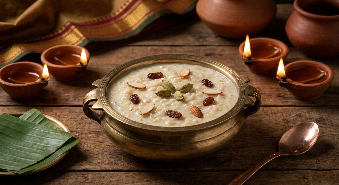 Kheer (riz au lait à la cardamome et au jaggery)