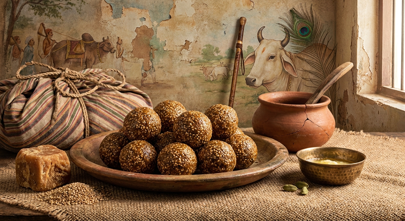 Til-Gur Laddu (boules de sésame et jaggery)