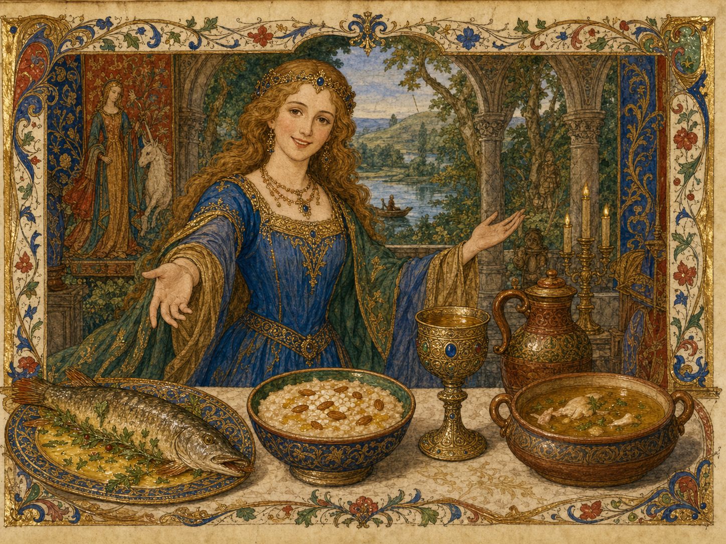 The Lady of the Lake at the table