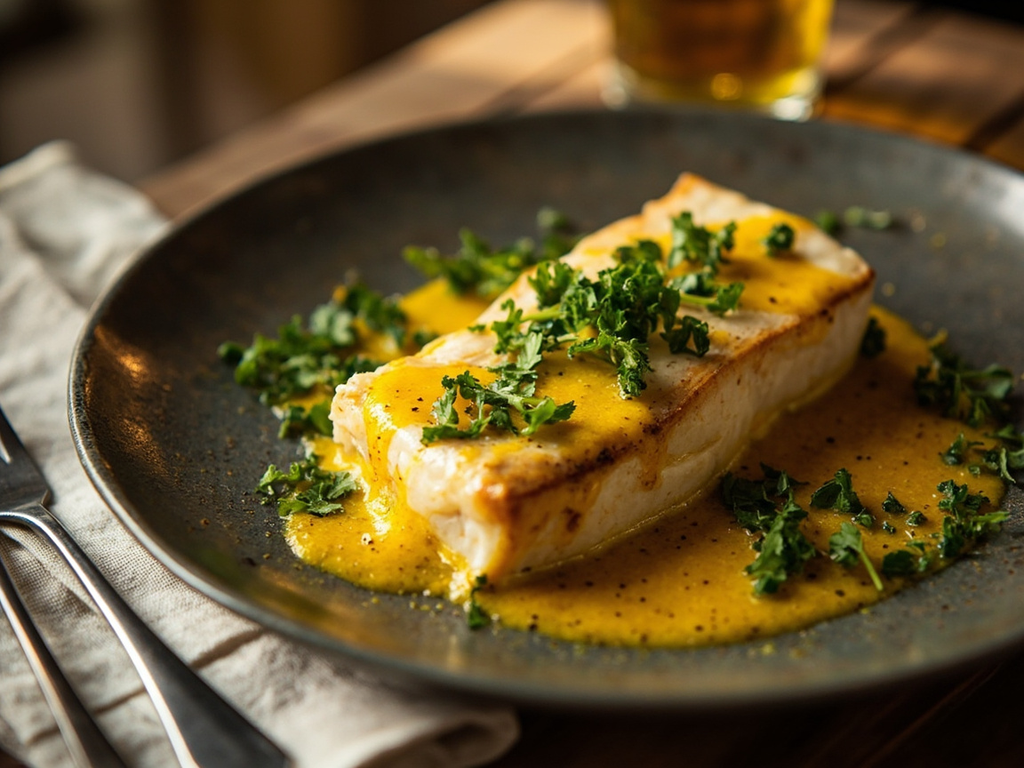 Lake Pike with Verjuice and Saffron