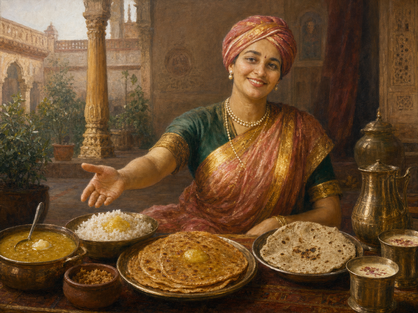 Lakshmi Bai at the table