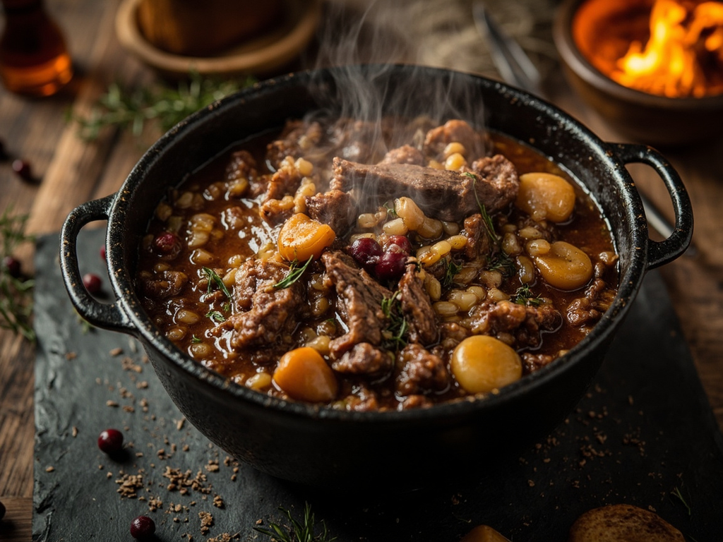Veizla : viande de gibier mijotée au genévrier