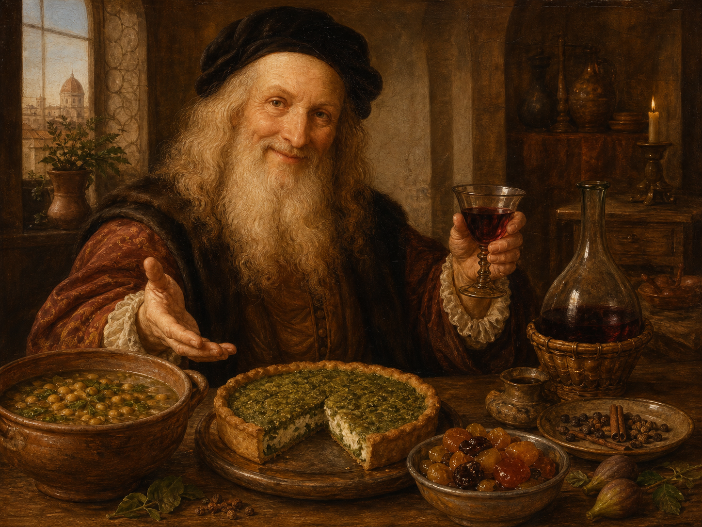 Léonard de Vinci à table