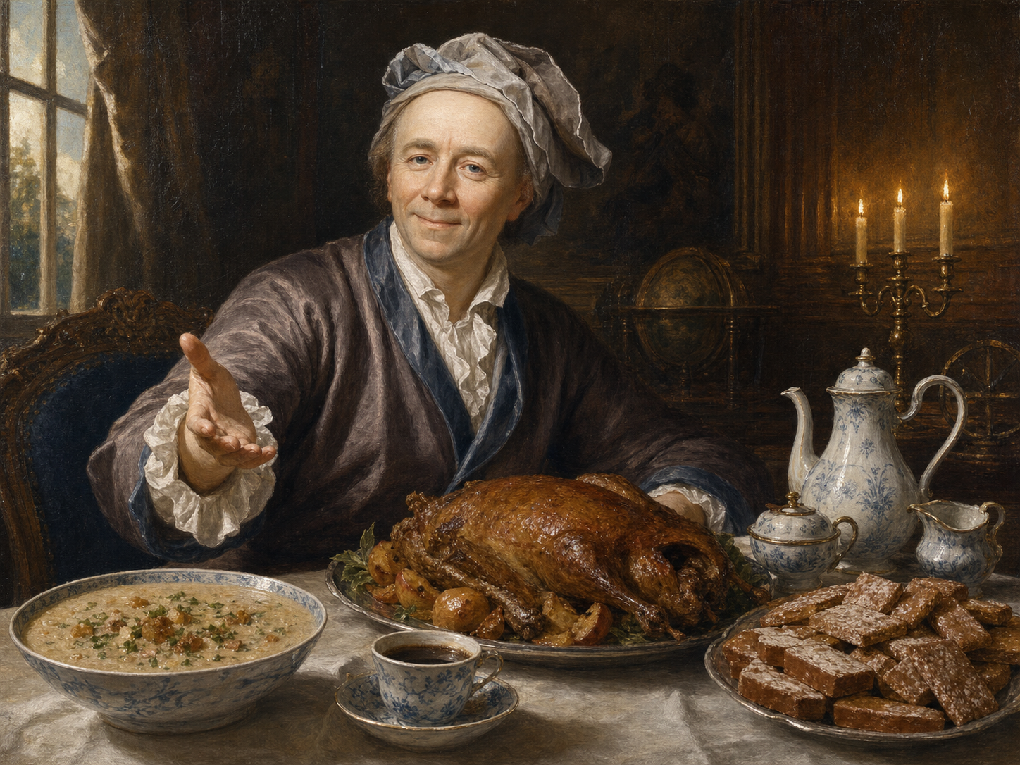 Leonhard Euler at the table