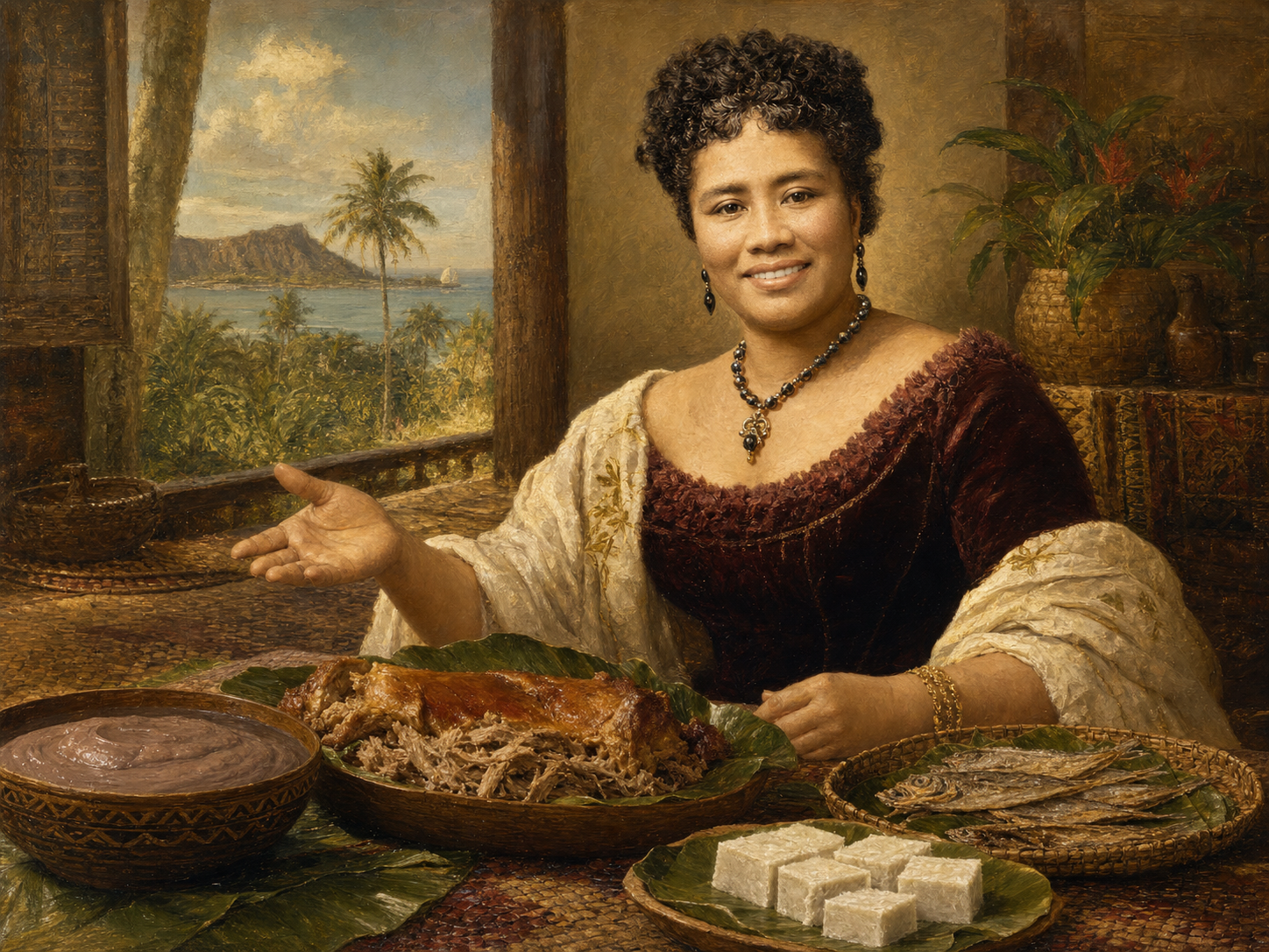 Liliuokalani at the table