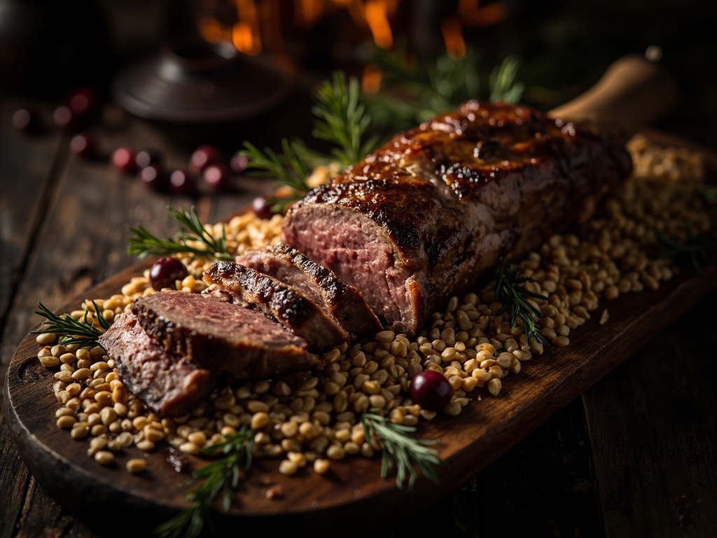 Pohjola’s Roast Reindeer with Juniper and Barley