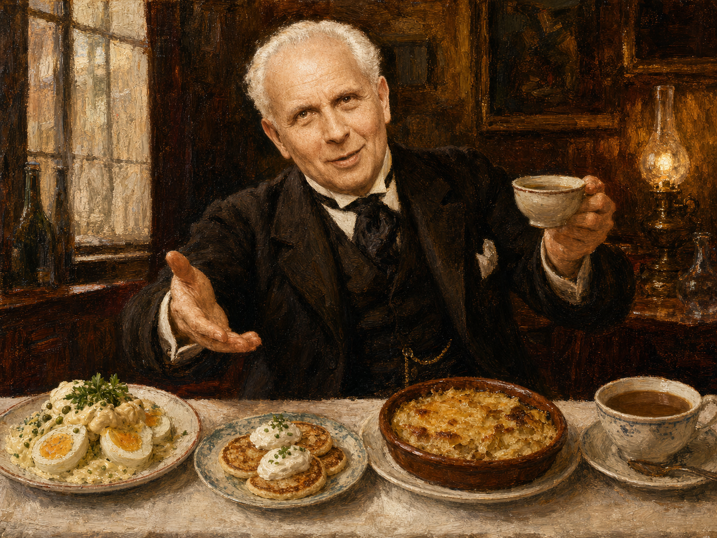 Louis Aragon à table