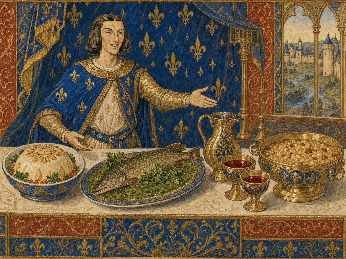 Louis IX (Saint Louis) at the table
