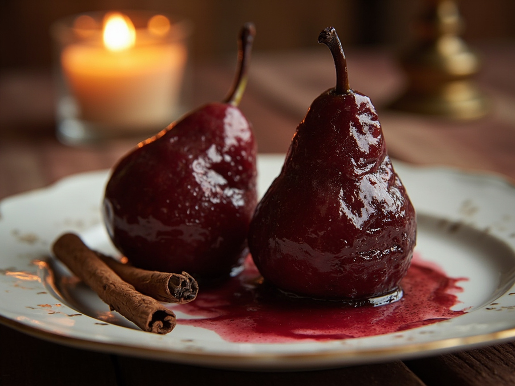 Wine-Poached Pears with Spices