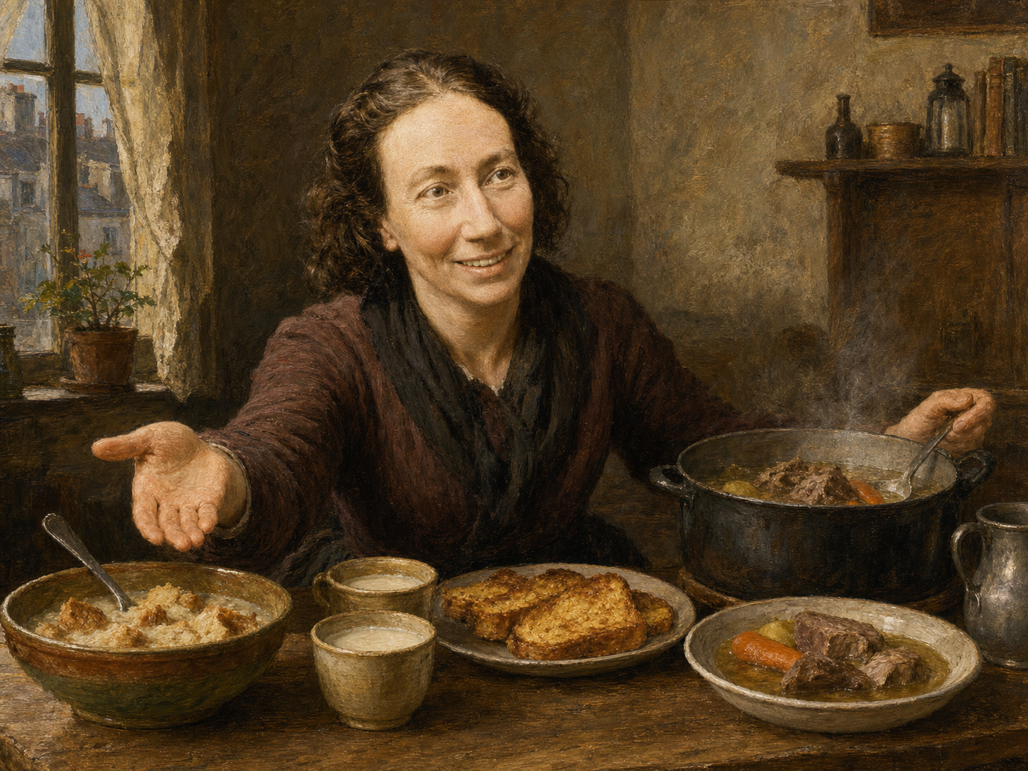 Louise Michel at the table