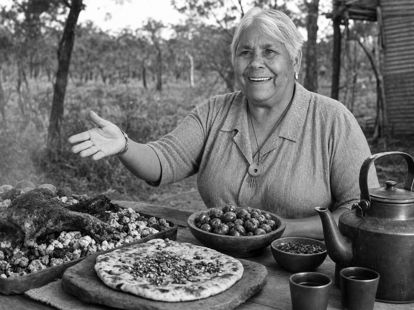 Lowitja O'Donoghue at the table