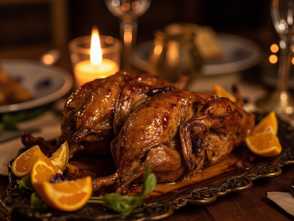 Roasted partridge with bitter orange
