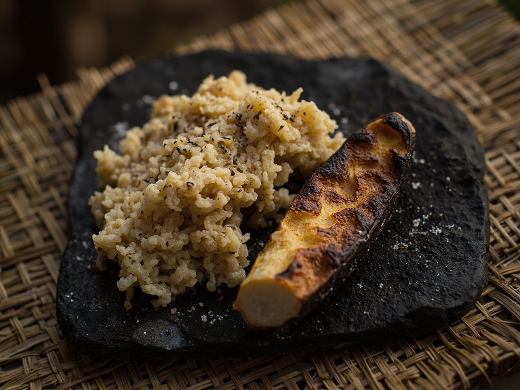 Aruhe — roasted and beaten fern root