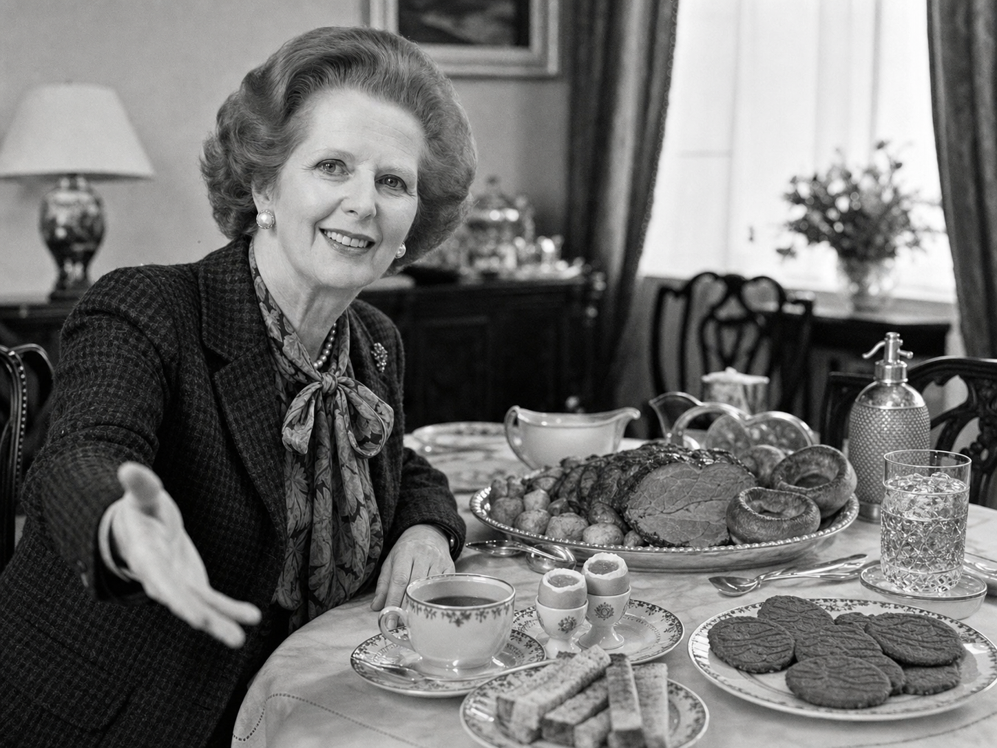 Margaret Thatcher à table