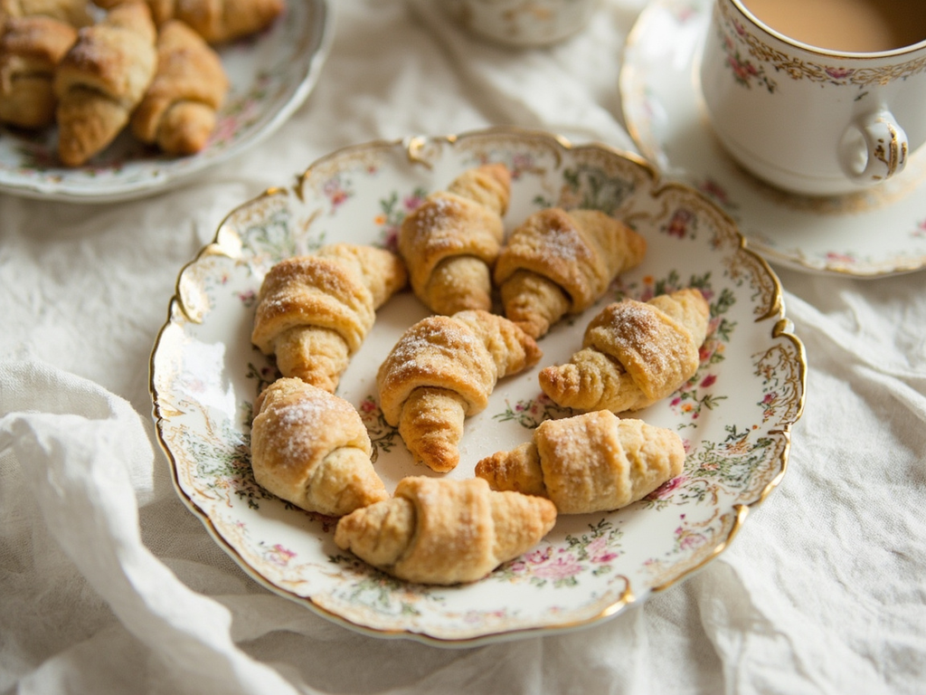 Kipferl, little Viennese almond croissants