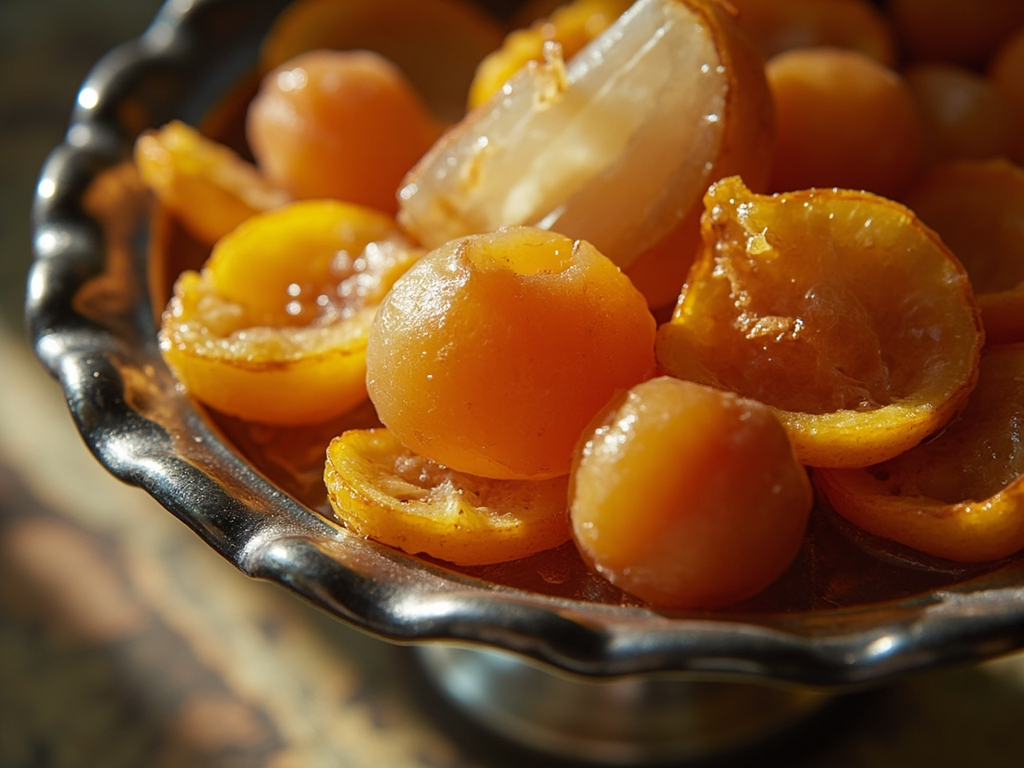 Fruits confits au sucre candi