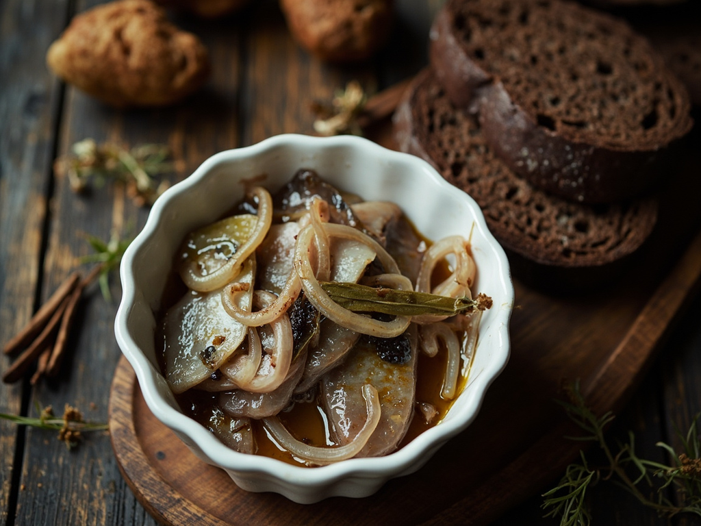 Śledź marynowany — hareng mariné aux oignons