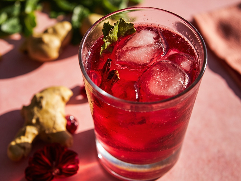 Sorrel Drink with Hibiscus and Ginger