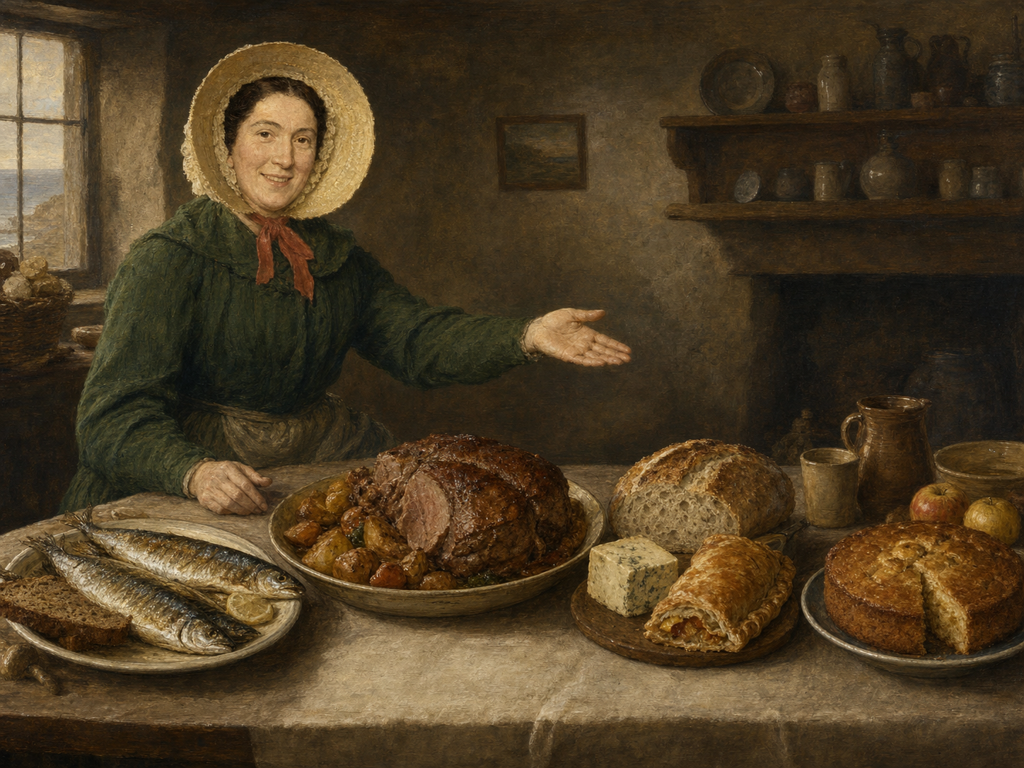 Mary Anning at the table