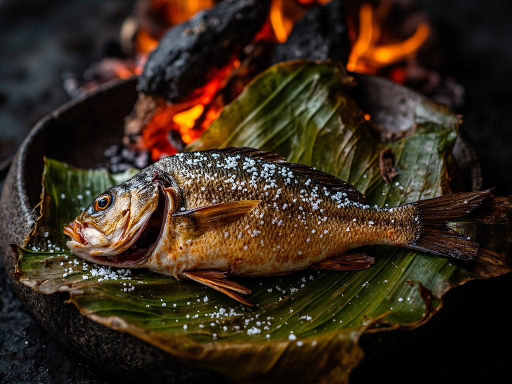 Ika tao — the fish roasted from the hook