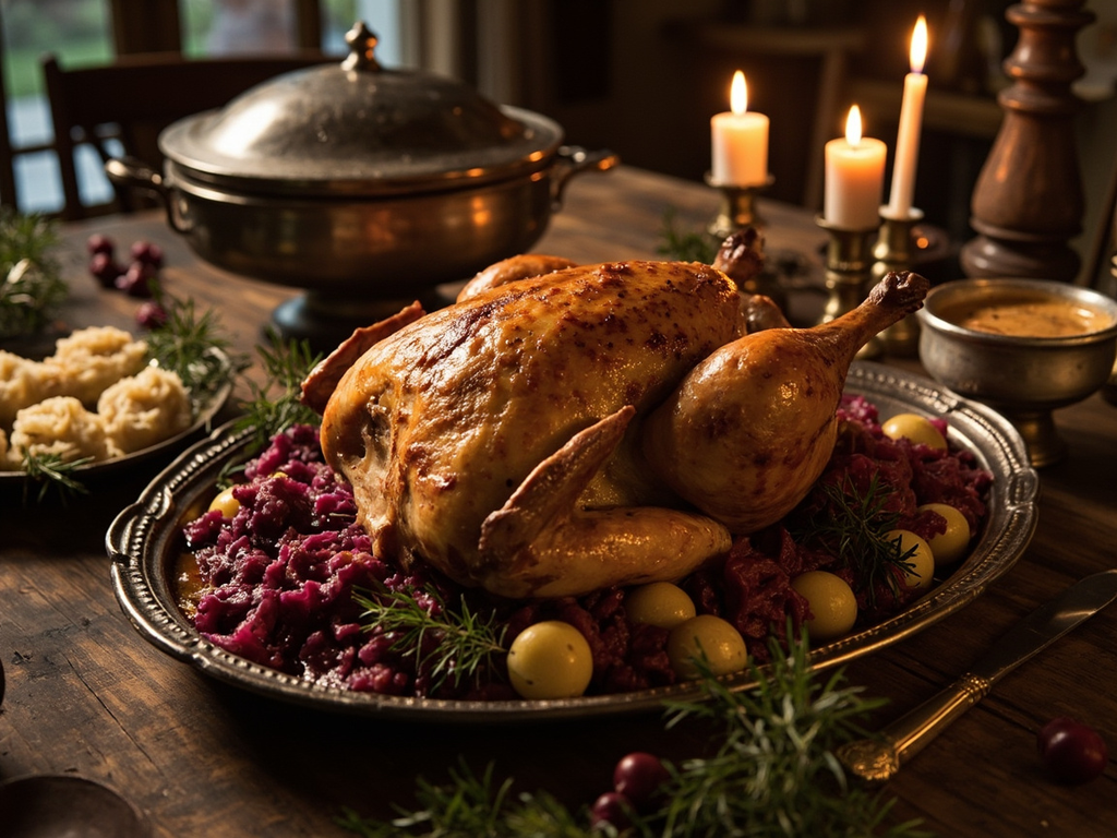 Christmas Roast Goose with Red Cabbage (Gänsebraten mit Rotkohl)